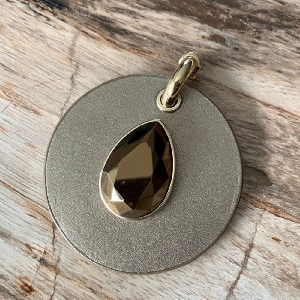 Dyrberg/Kern Davila Swarovski crystal and leather pendant